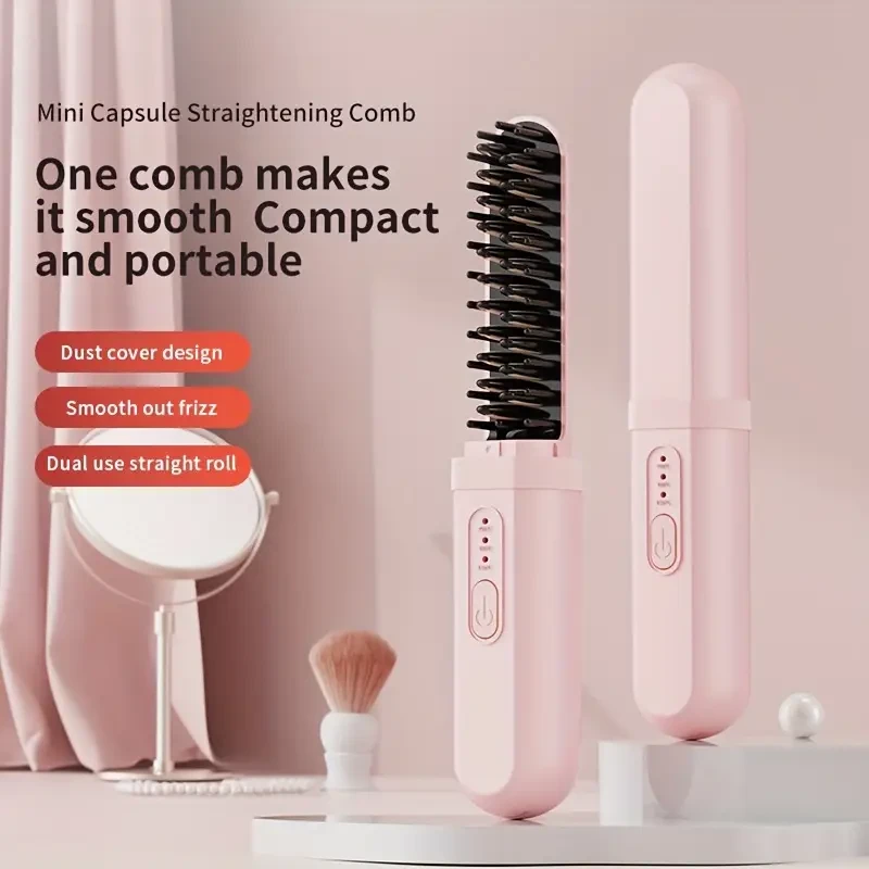 Portable USB Rechargeable Hair Straightening Comb
