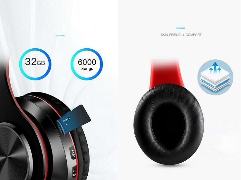 Wireless bluetooth Headphones Foldable LED