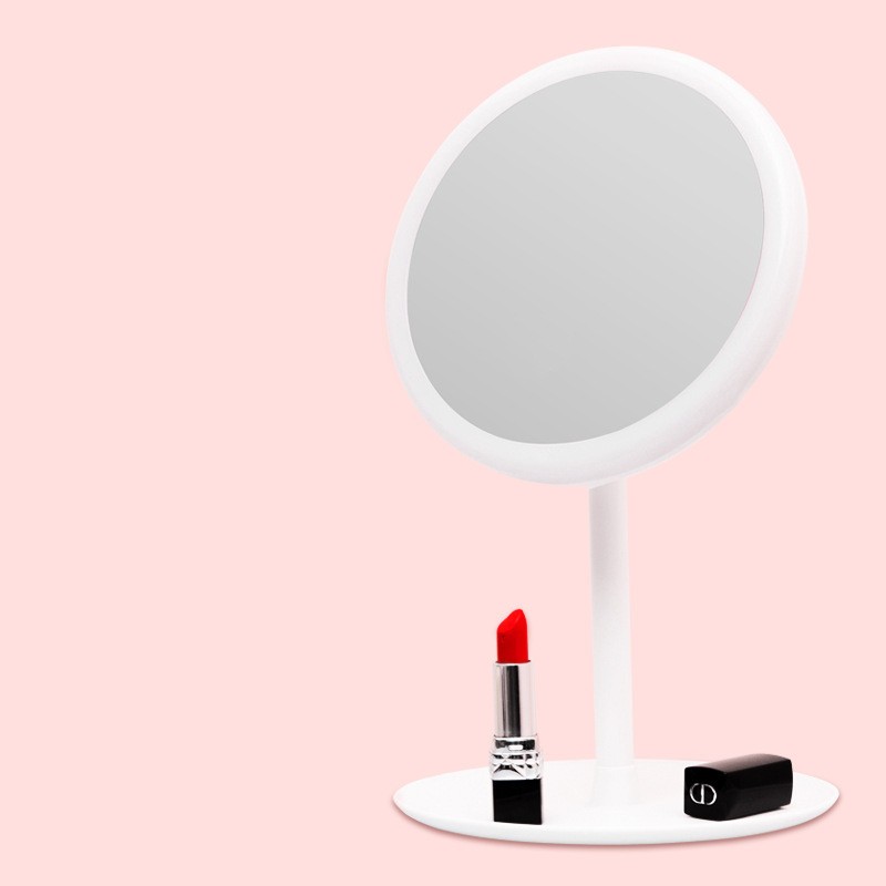 LED Folding Light Compensation Dressing Mirror With Lamp Table