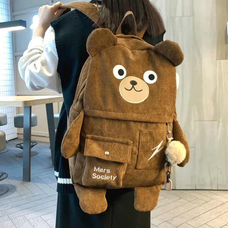 Japanese And Korean Ins Cute Bear Backpack Large Capacity