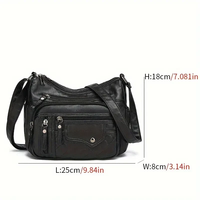 Large Capacity Nylon Shoulder Bag with Adjustable Strap