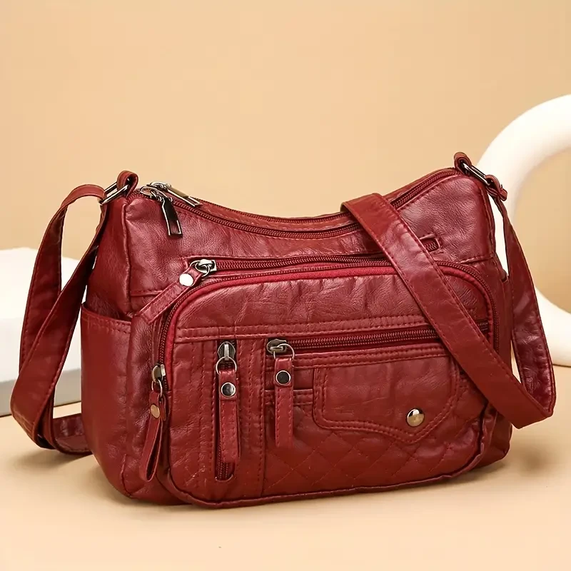 Large Capacity Nylon Shoulder Bag with Adjustable Strap