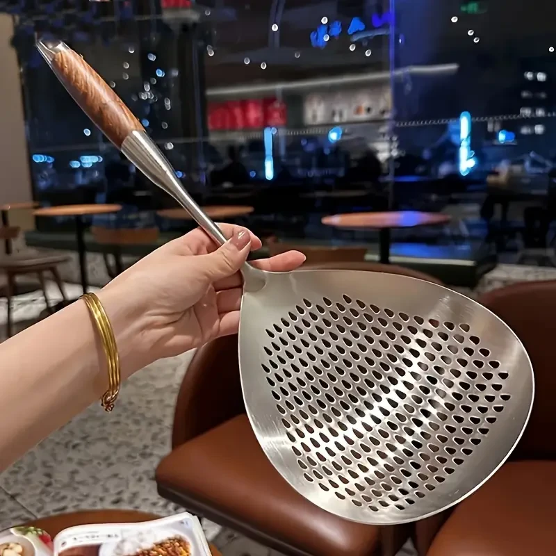 Large Stainless Steel Colander Skimmer - Durable Kitchen Strainer