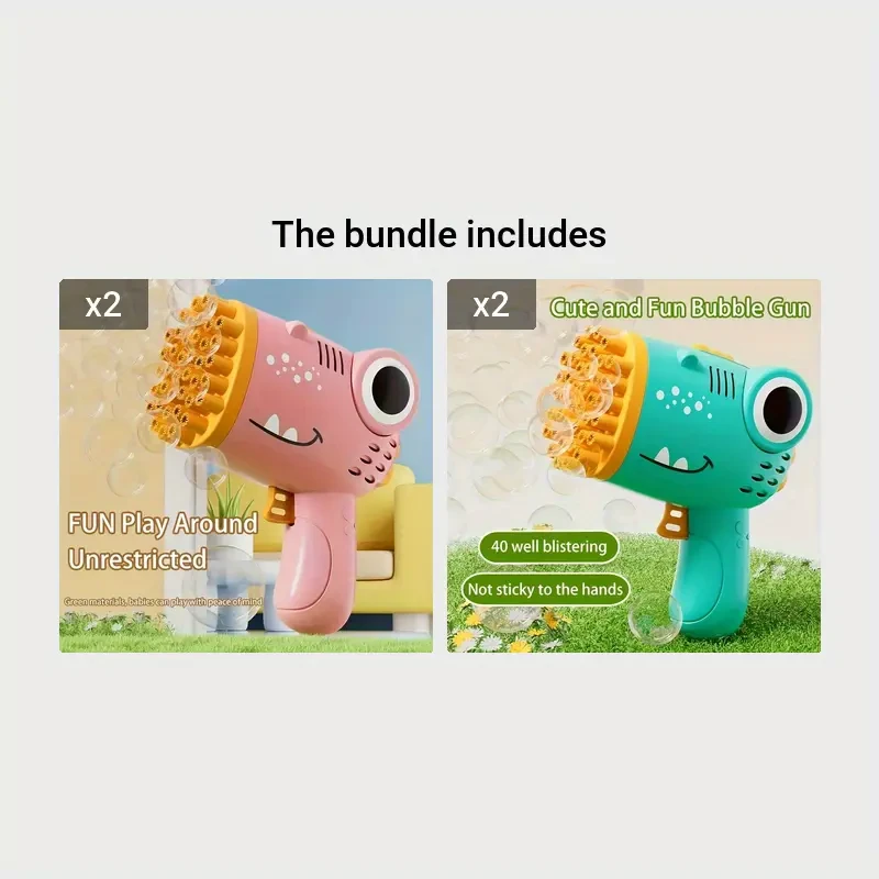 Dinosaur-Themed Automatic Bubble Blower