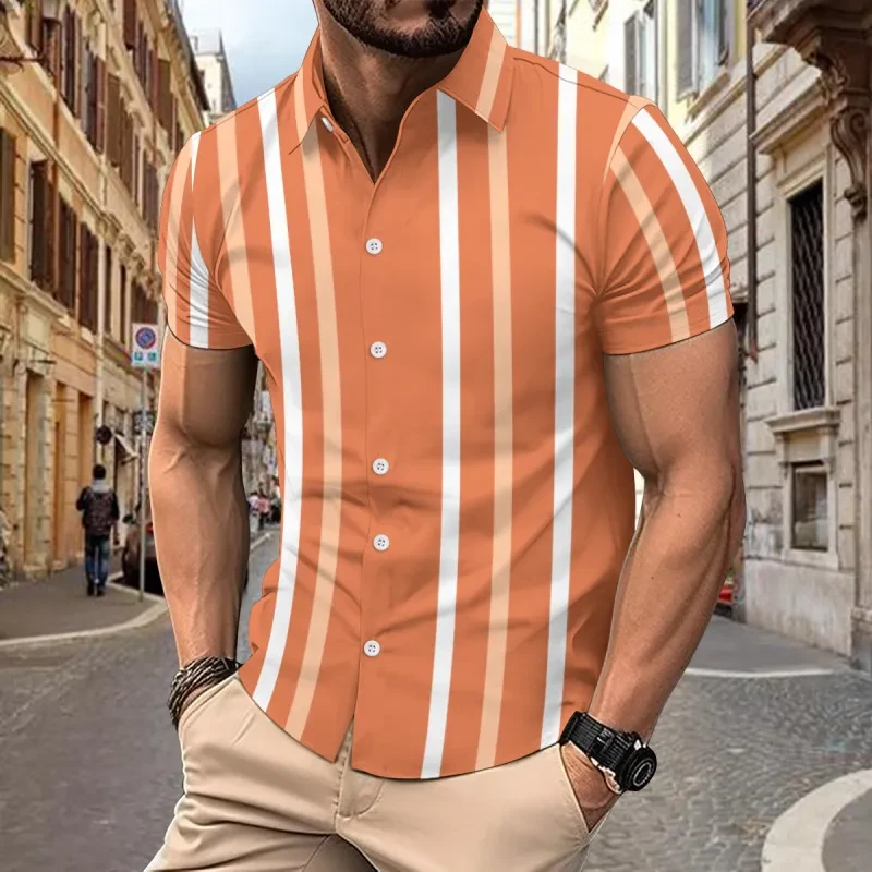 Casual Striped Men's Summer Shirt