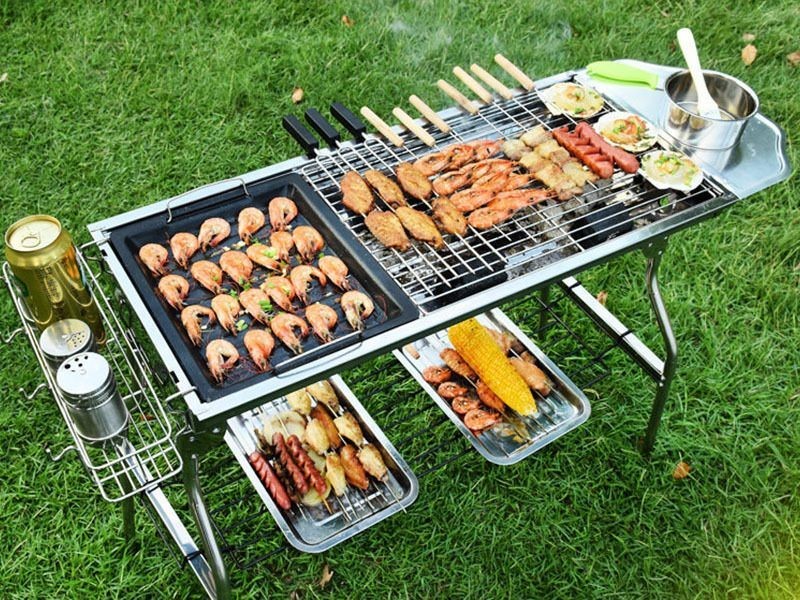 BBQ Stove SET Foldable Stainless Steel Grill Combo 1