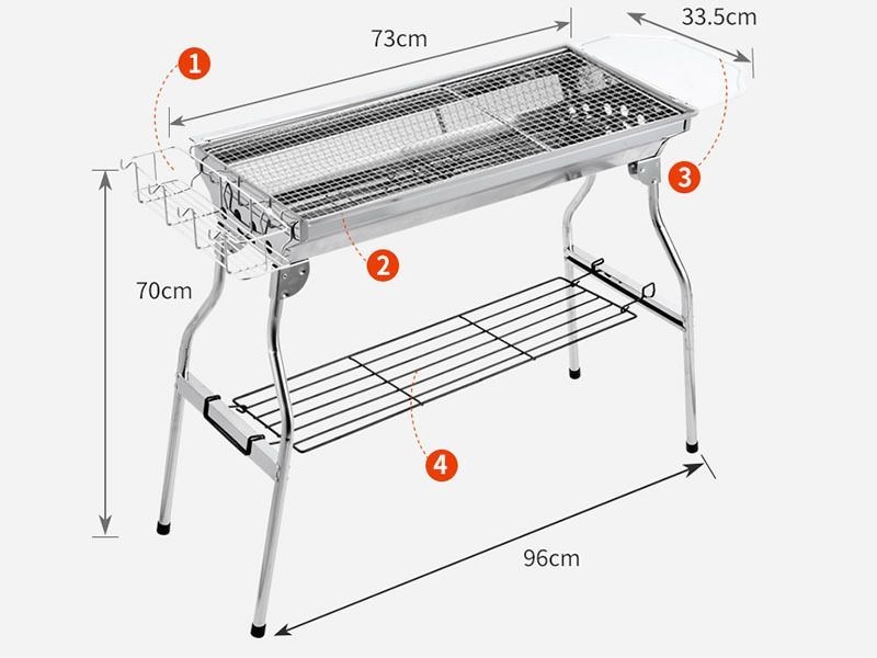 BBQ Stove SET Foldable Stainless Steel Grill Combo 1