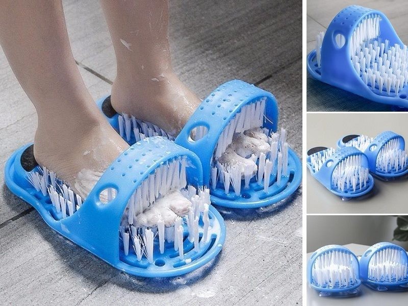 Shower Gift Bath Foot Cleaner Scrub Brush Exfoliating Feet Scrubber Spa * 2