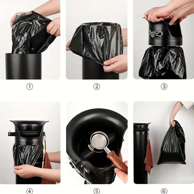 50pcs Thick Coffee Grounds Disposal Bags - Durable Plastic Waste Bags for Espresso Machines, Kitchen & Dining Essentials