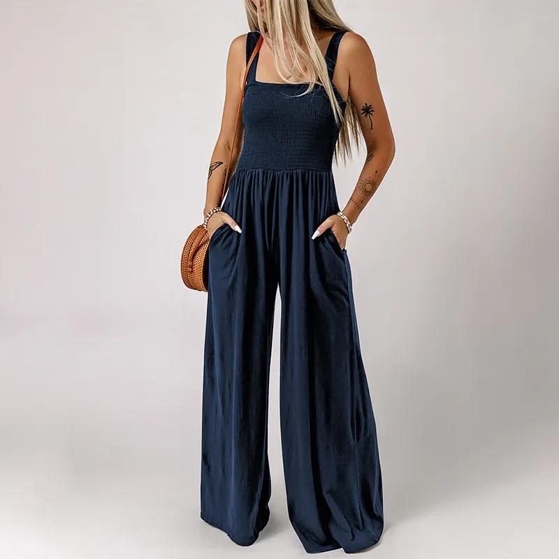 Summer Square Neck High Waist Jumpsuit