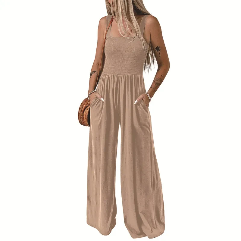 Summer Square Neck High Waist Jumpsuit
