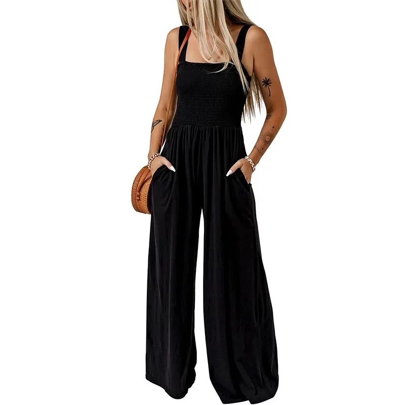 Summer Square Neck High Waist Jumpsuit