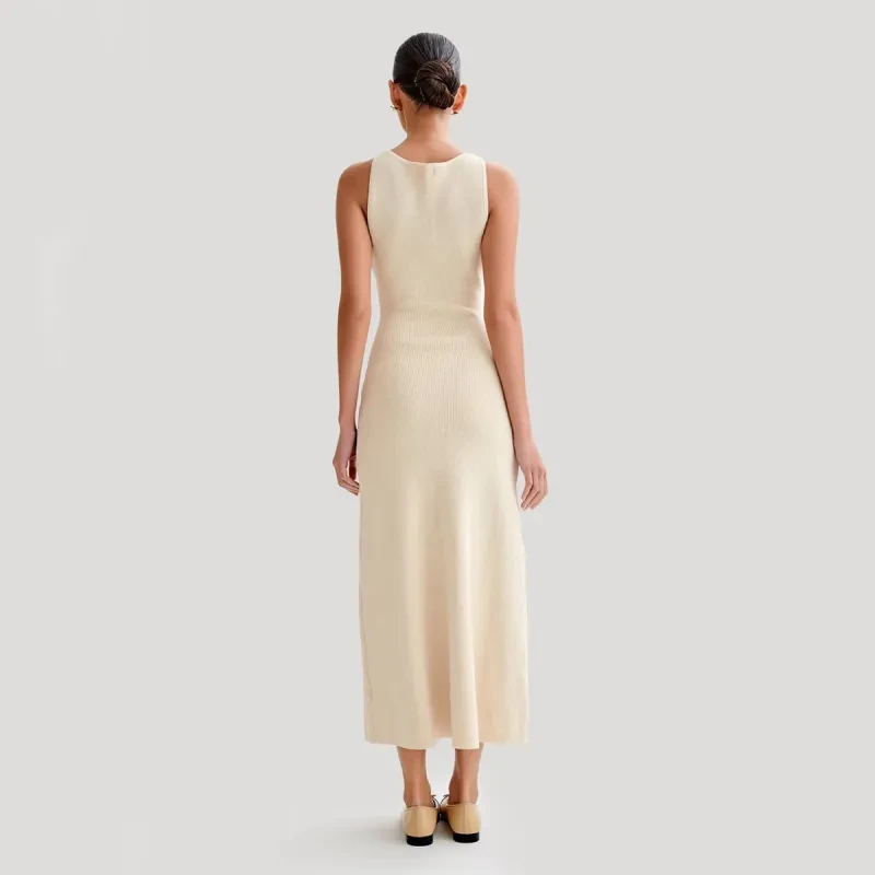 Elegant Knitted Sleeveless Slim Dress