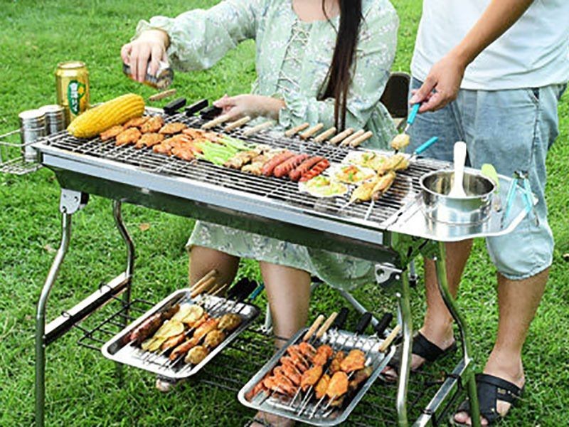 BBQ Stove Set Foldable Stainless Steel Grill Combo 2