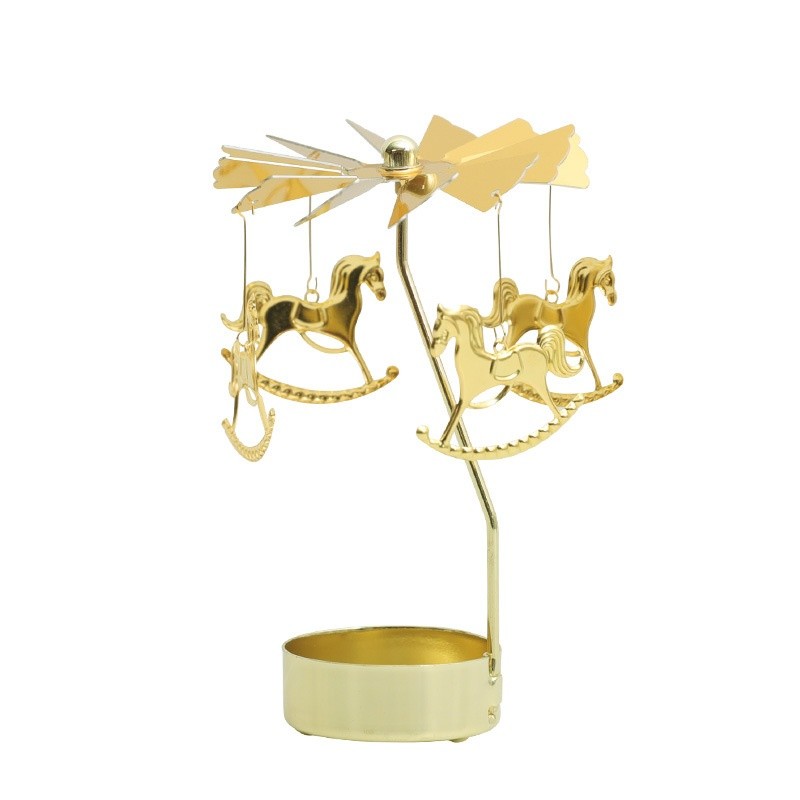 Aromatherapy Candlestick Girl Heart Golden Rotating Atmosphere Device