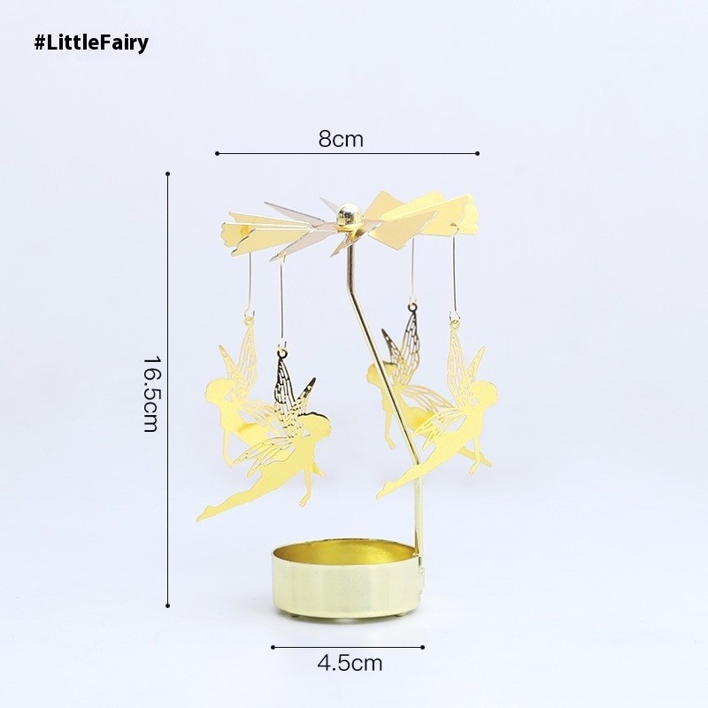 Aromatherapy Candlestick Girl Heart Golden Rotating Atmosphere Device