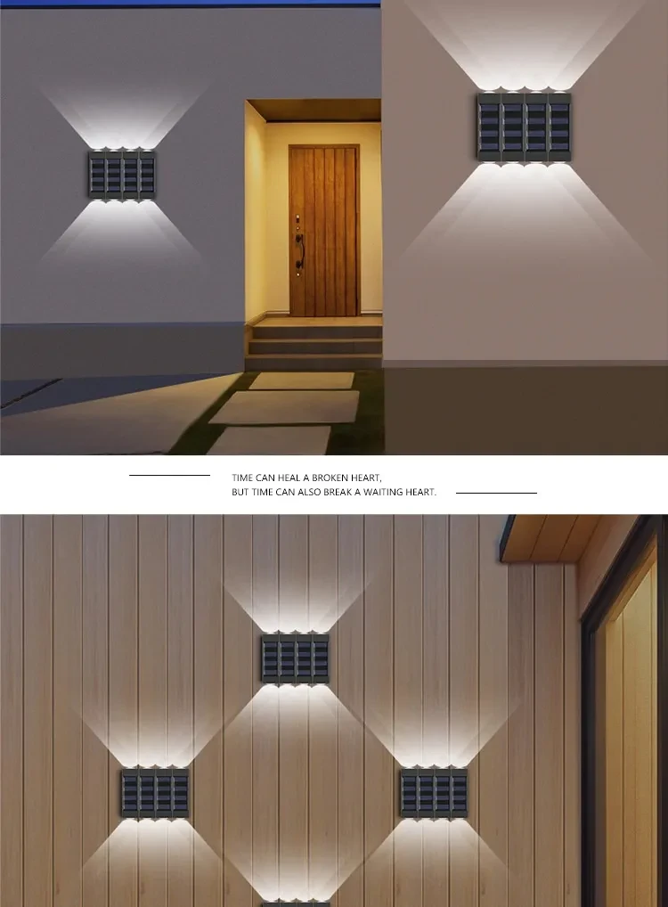 Solar Double-headed Wall Lamp Outdoor Yard Lamp Waterproof Outdoor Up