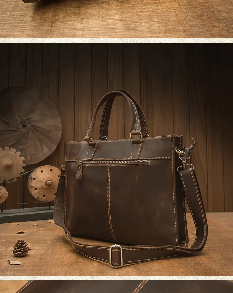 Handmade Vintage Leather Men's Briefcase