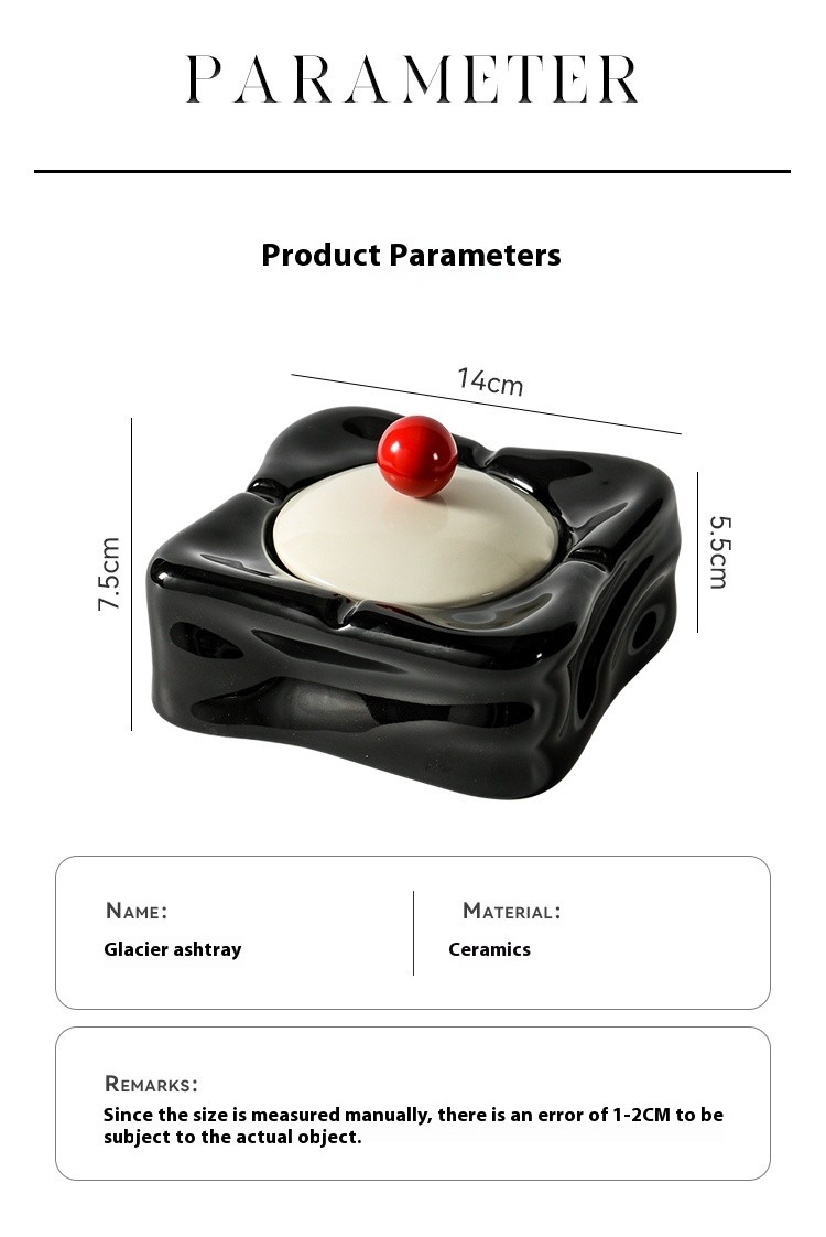 Light Luxury Ashtray Ceramic With Lid Prevent Fly Ash Home Living Room