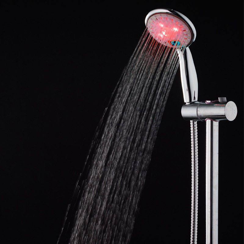 High-end new product led temperature control digital display shower temperature control three-color display temperature shower nozzle