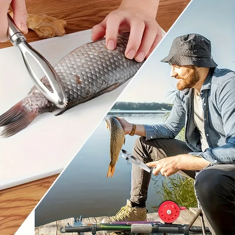 Stainless Steel Seafood Preparation Set Fish Scale Scraper and Fish Bone Tweezers