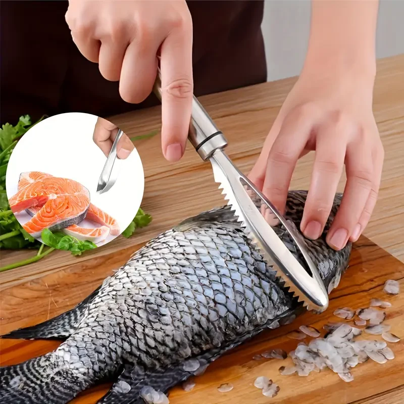 Stainless Steel Seafood Preparation Set Fish Scale Scraper and Fish Bone Tweezers