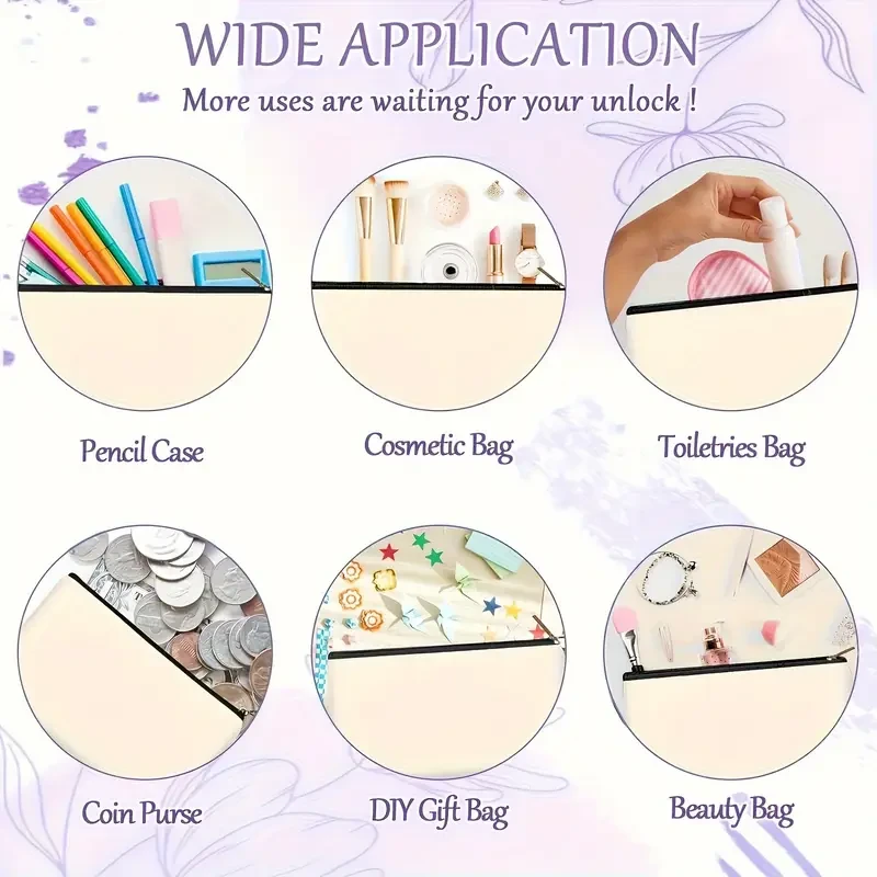 Chic Canvas Cosmetic Bag with Zipper Lightweight & Foldable Travel Makeup Pouch