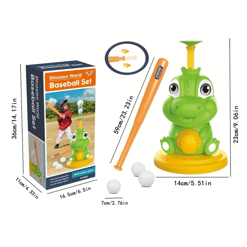 1 Set Kids Cartoon Dinosaur Baseball Pitcher Set