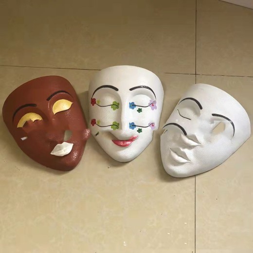 Human Face Flower Pot Resin Handicraft Wall Mounted