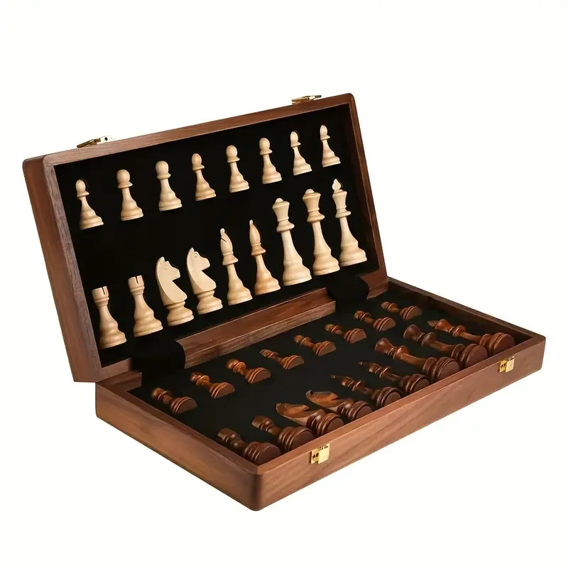 38.1cm X 38.1cm (15" X 15") Chess Solid Wood Large Premium Folding Set
