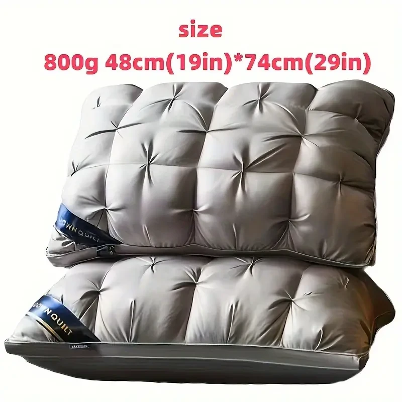 1pc 48x74cm Deep Sleep Neck Support Pillow Non-Collapsing High Pillow for Sleeping