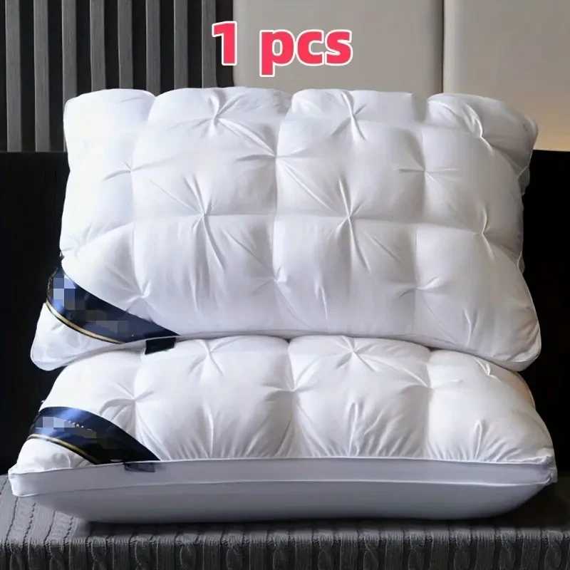 1pc 48x74cm Deep Sleep Neck Support Pillow Non-Collapsing High Pillow for Sleeping