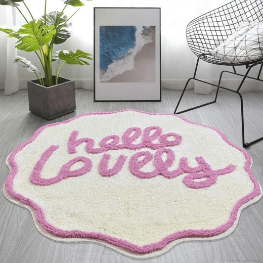 Round Carpet Bedroom Tufted Cotton