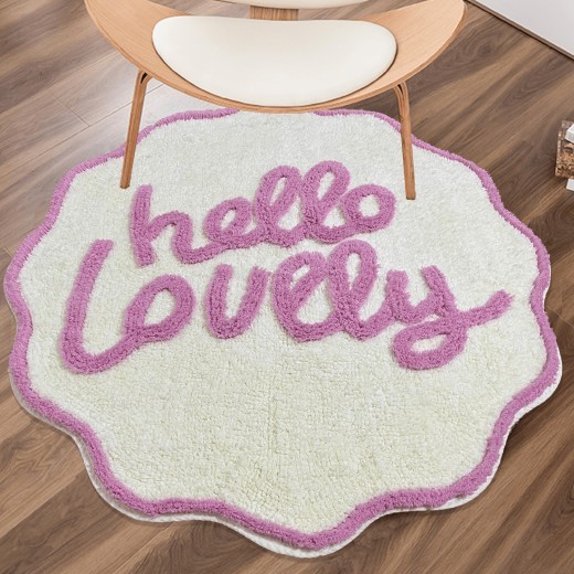 Round Carpet Bedroom Tufted Cotton