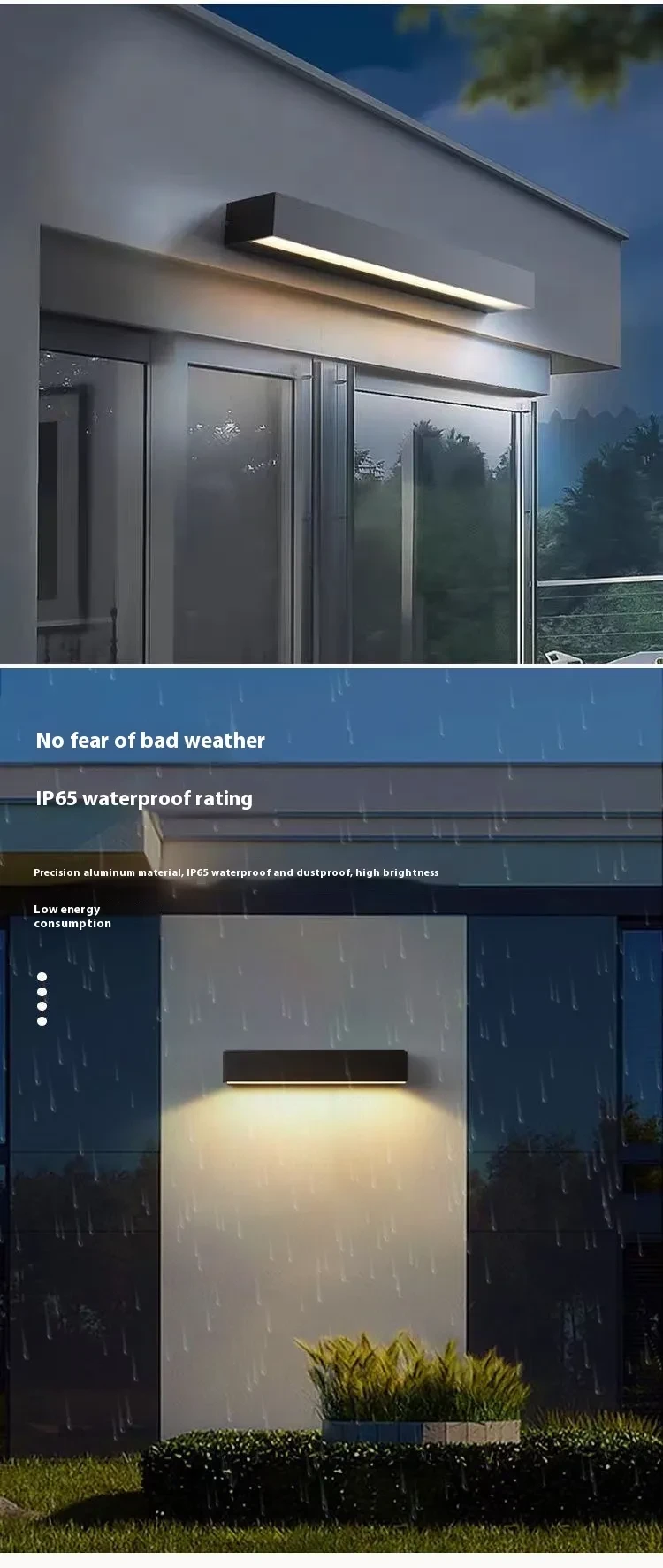 Outdoor Long Waterproof Wall Lamp