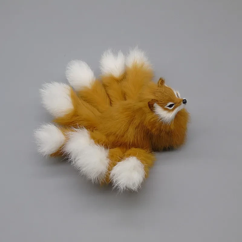 Artificial Nine-tail Fox Home Decoration Wool-like Animal
