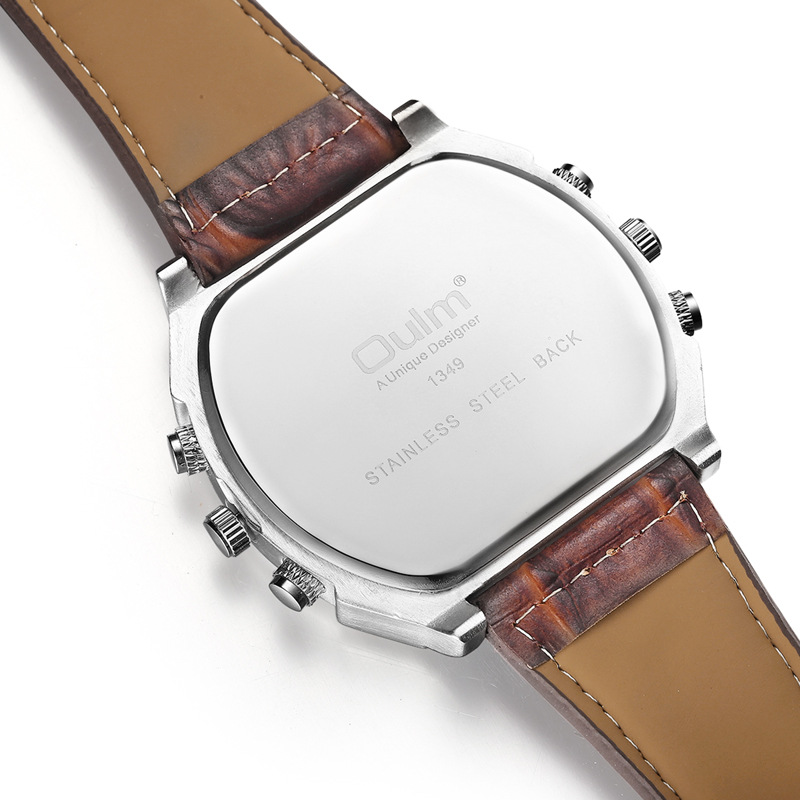 Dual time zone quartz watch for menv