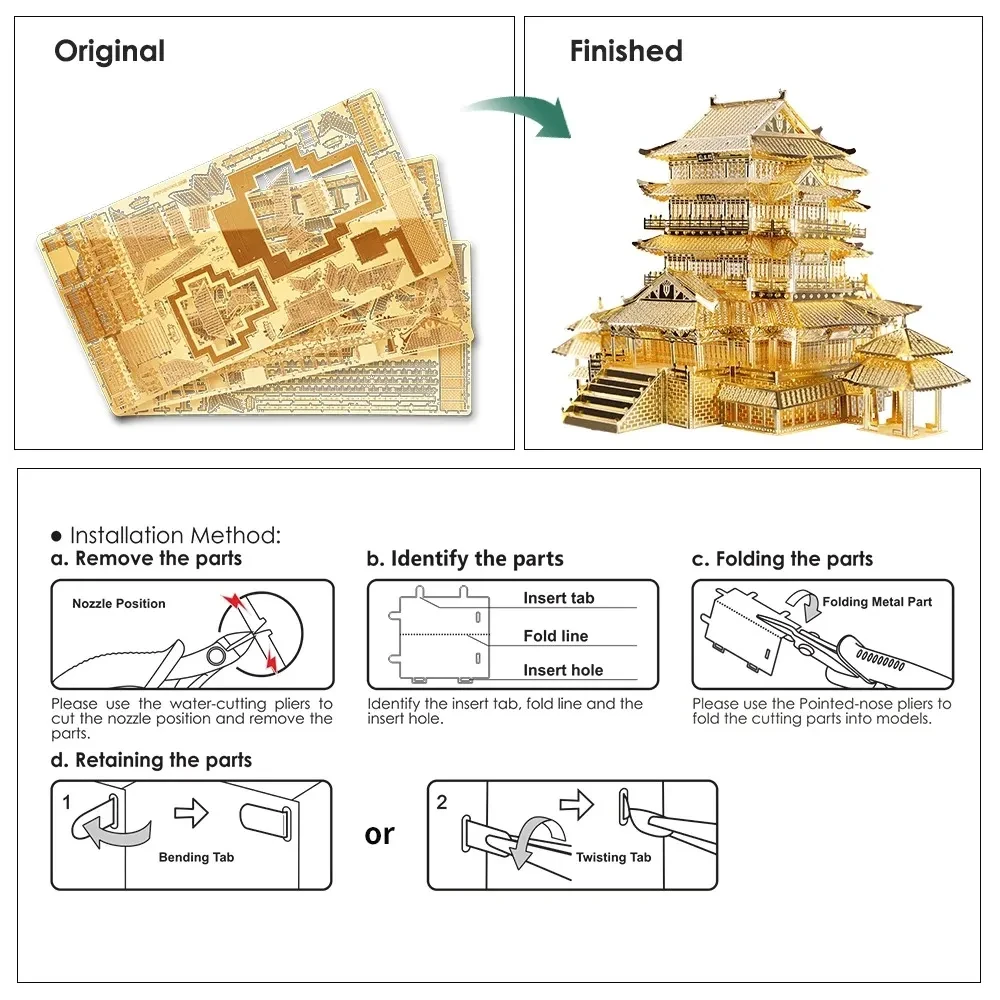 Metal Assembly Model 3D Three-dimensional Ancient Architecture