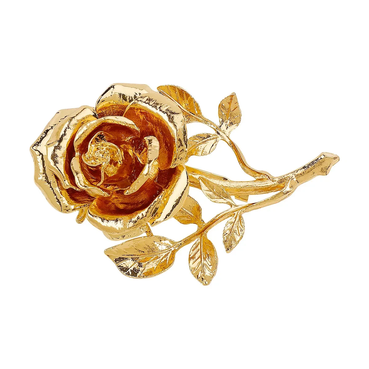 Retro Metal Three-dimensional Rose Flower Accessories Coat Suit Brooch