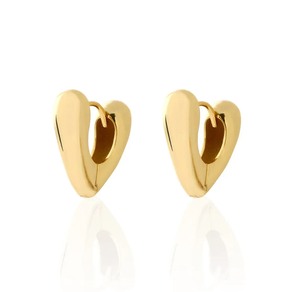 Silver Love Glossy And Simple Earrings For Women