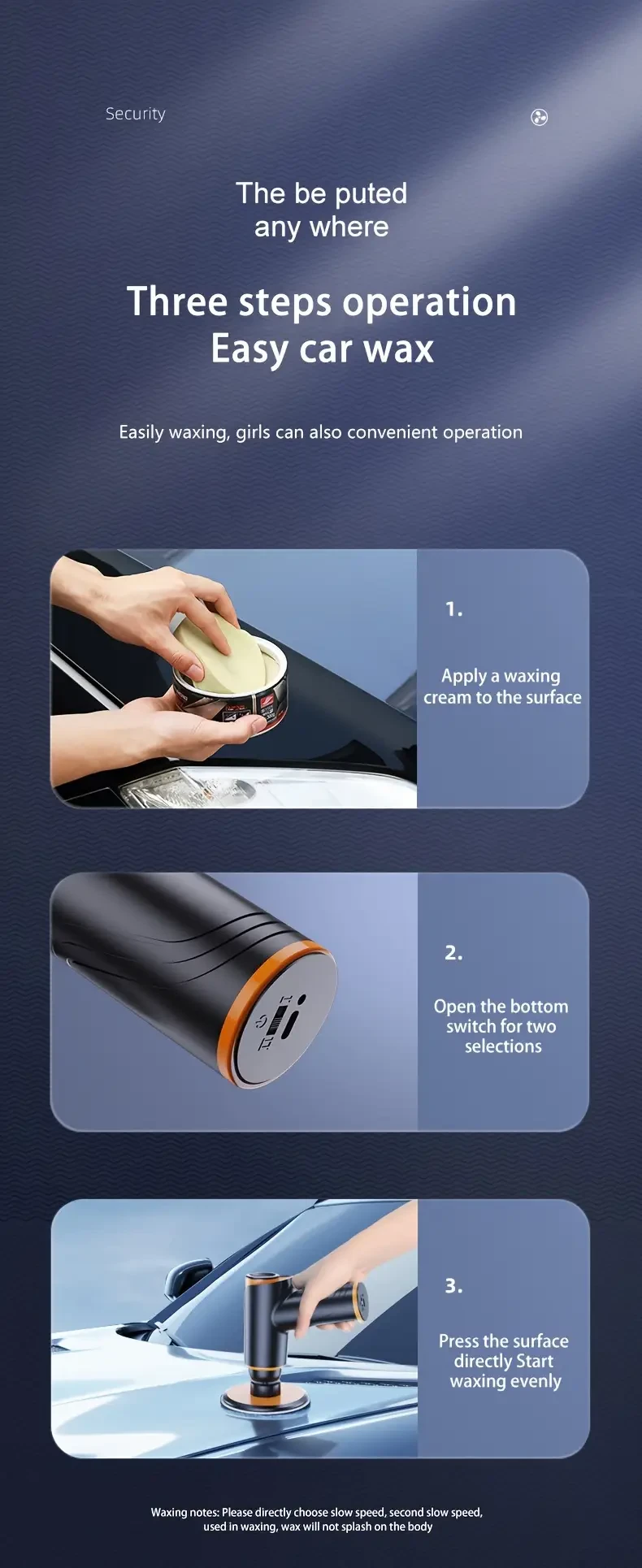 Portable 100W Wireless Car Waxer & Polisher