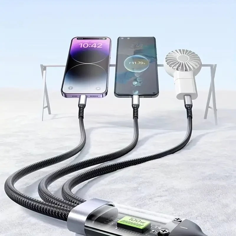 OLISHEN 100W 3-in-1 Fast Charging Cable