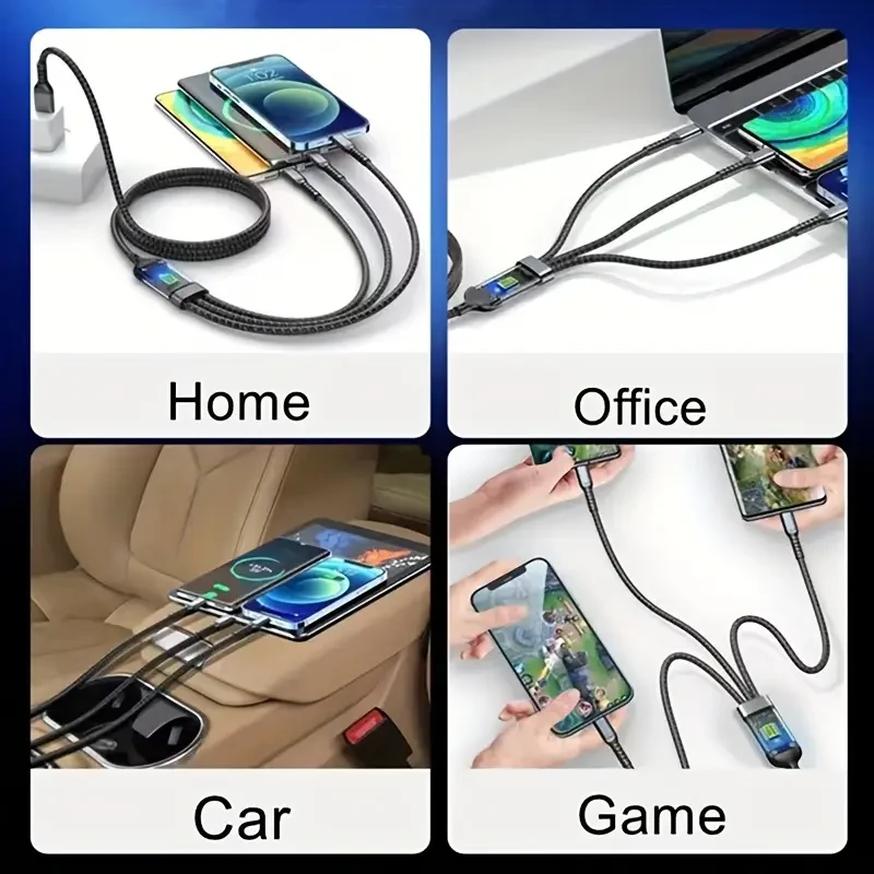 OLISHEN 100W 3-in-1 Fast Charging Cable