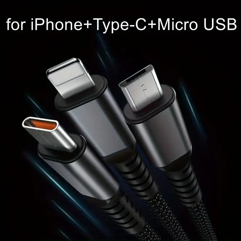 OLISHEN 100W 3-in-1 Fast Charging Cable