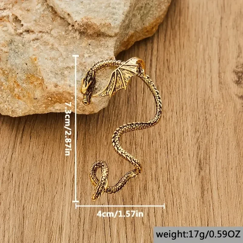 Women's Vintage Winding Clip-on Dragon Earrings