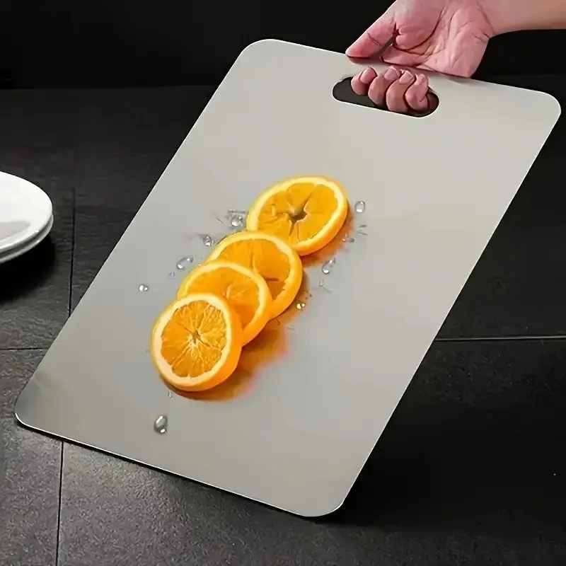 Premium Titanium-Grade 304 Stainless Steel Double-Sided Chopping Board