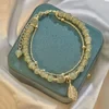 Wotian Jade Lucky Gold Leaf Bangle