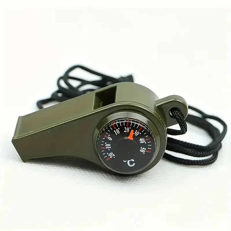 1pc Ultra-Loud Emergency Whistle with Compass & Thermometer
