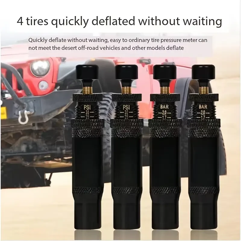 4pcs Adjustable Tire Deflator Valve Kit