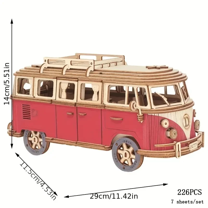 Wooden Puzzle Camping Car